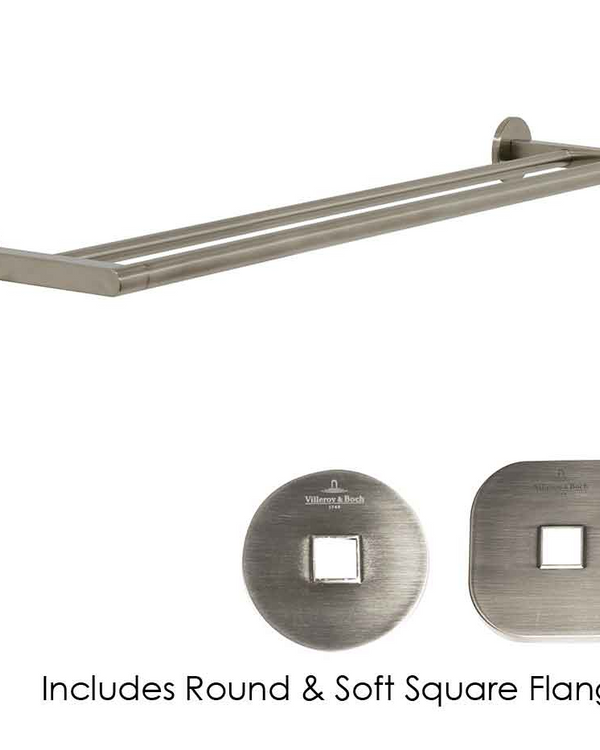 Architectura 600mm Double Towel Rail Brushed Nickel