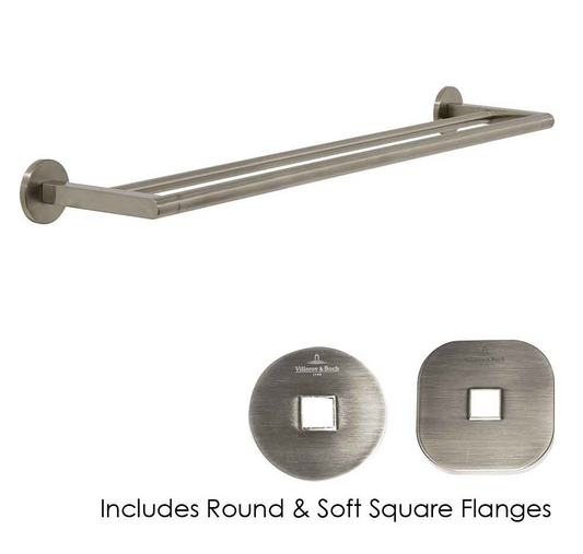 Architectura 600mm Double Towel Rail Brushed Nickel