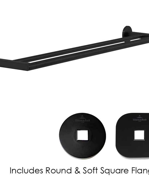 Architectura 600mm Double Towel Rail Matte Black