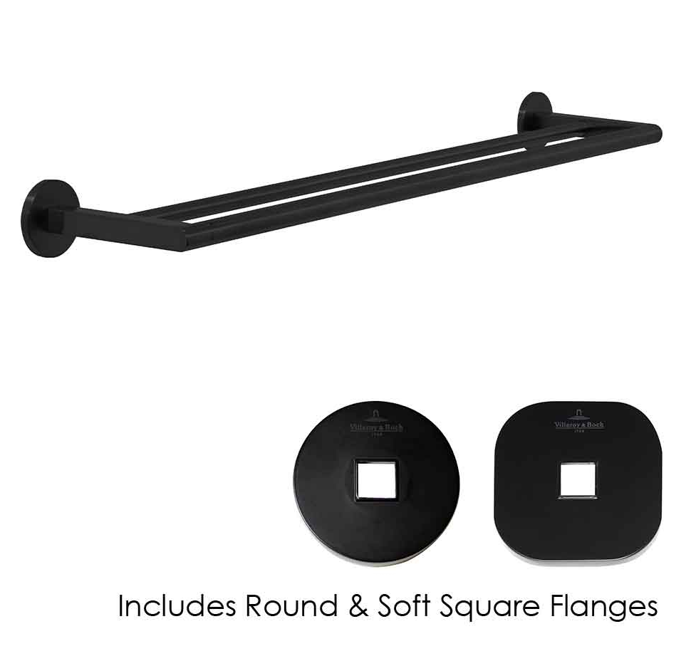 Architectura 600mm Double Towel Rail Matte Black