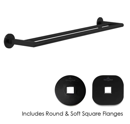Architectura 600mm Double Towel Rail Matte Black