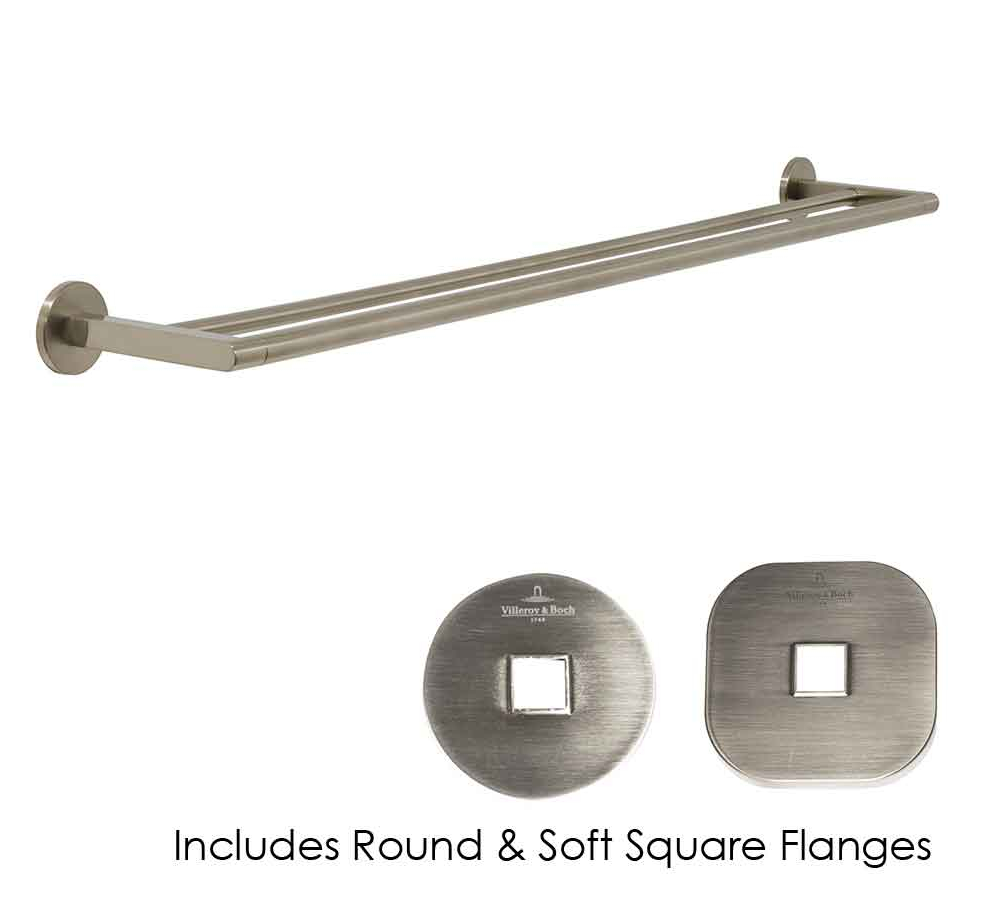 Architectura 800mm Double Towel Rail Brushed Nickel