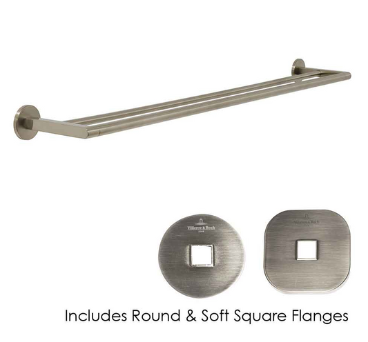 Architectura 800mm Double Towel Rail Brushed Nickel