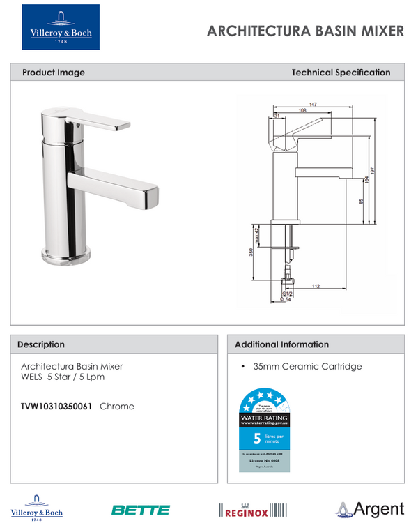 Architectura Basin Mixer