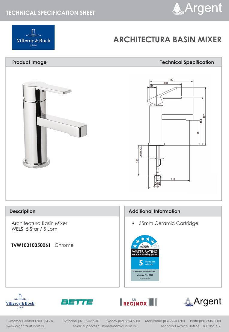 Architectura Basin Mixer