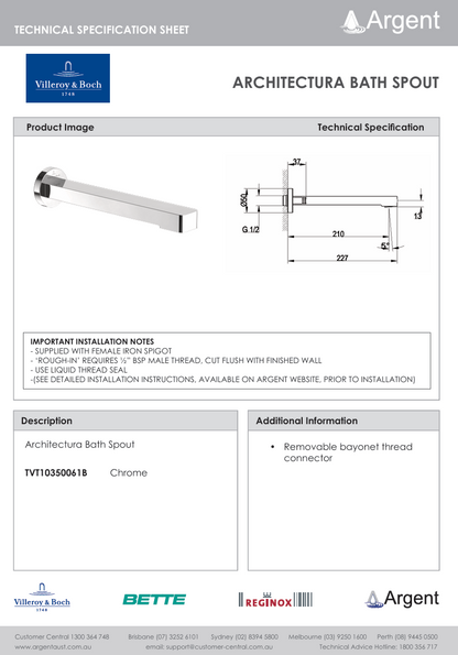 Architectura Bath Spout