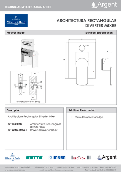 Architectura Diverter Mixer Trim