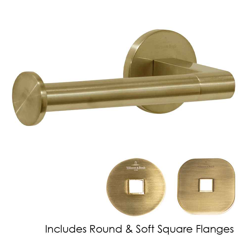 Architectura Left Hand Faced Toilet Roll Holder Brushed Gold