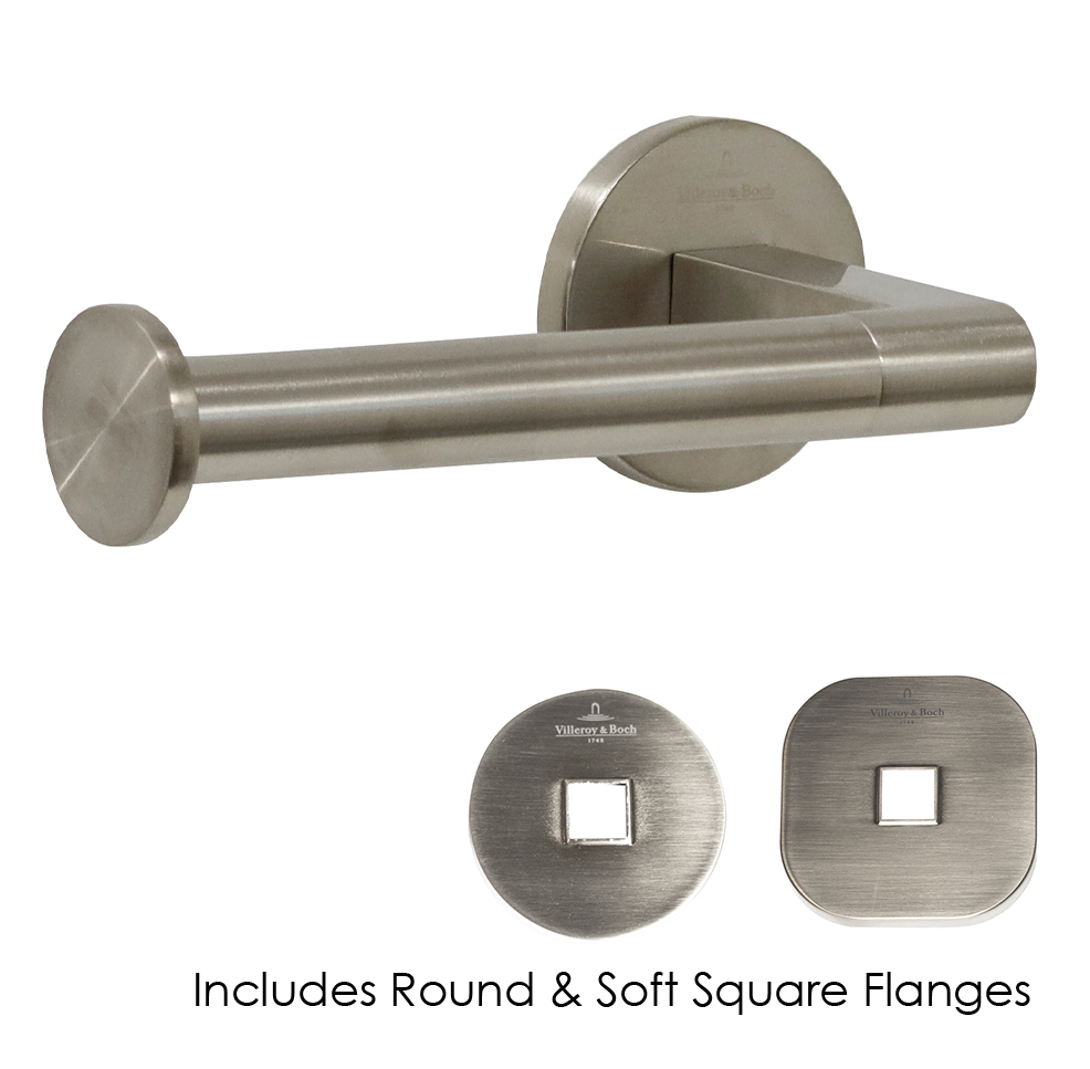 Architectura Left Hand Faced Toilet Roll Holder Brushed Nickel
