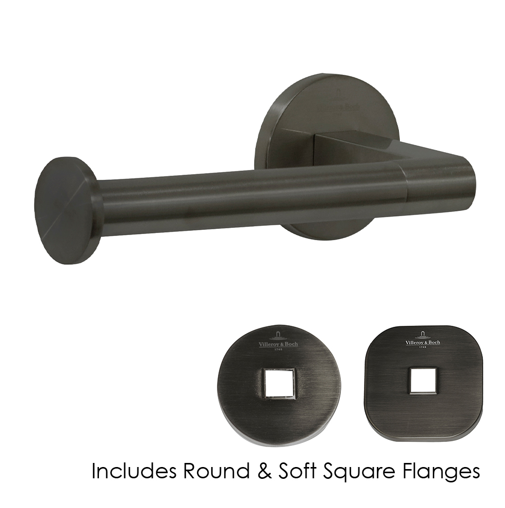 Architectura Left Hand Faced Toilet Roll Holder Gun Metal