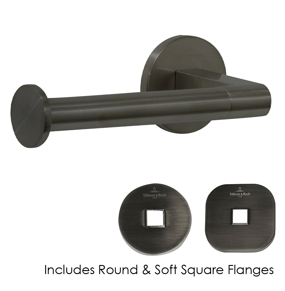 Architectura Left Hand Faced Toilet Roll Holder Matte Black