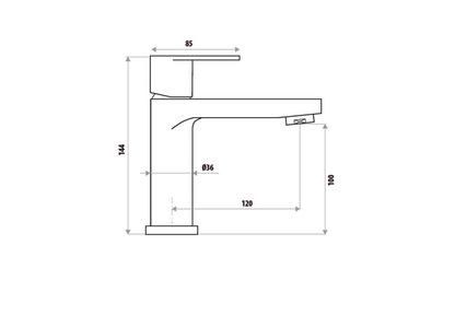 The GABE Leva Basin Mixer - Gun Metal