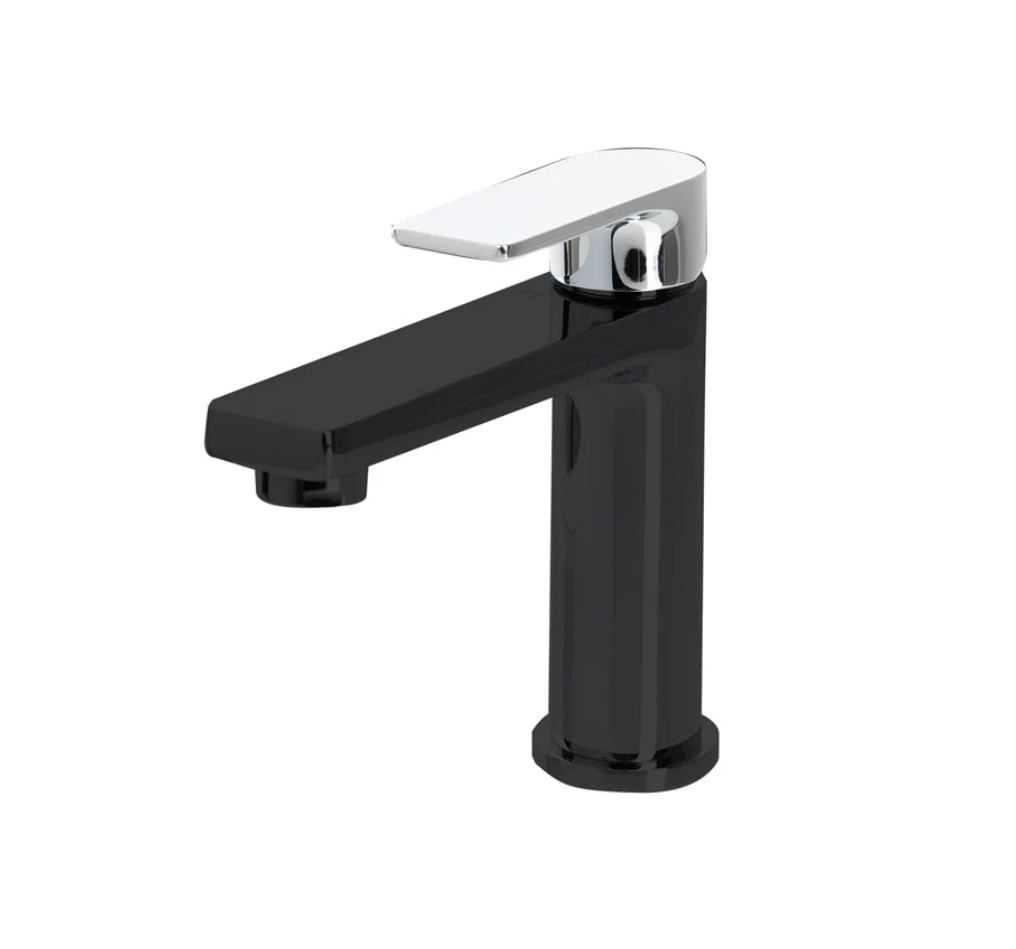 The GABE Leva Basin Mixer - Matte Black with Chrome handle