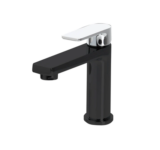 The GABE Leva Basin Mixer - Matte Black with Chrome handle