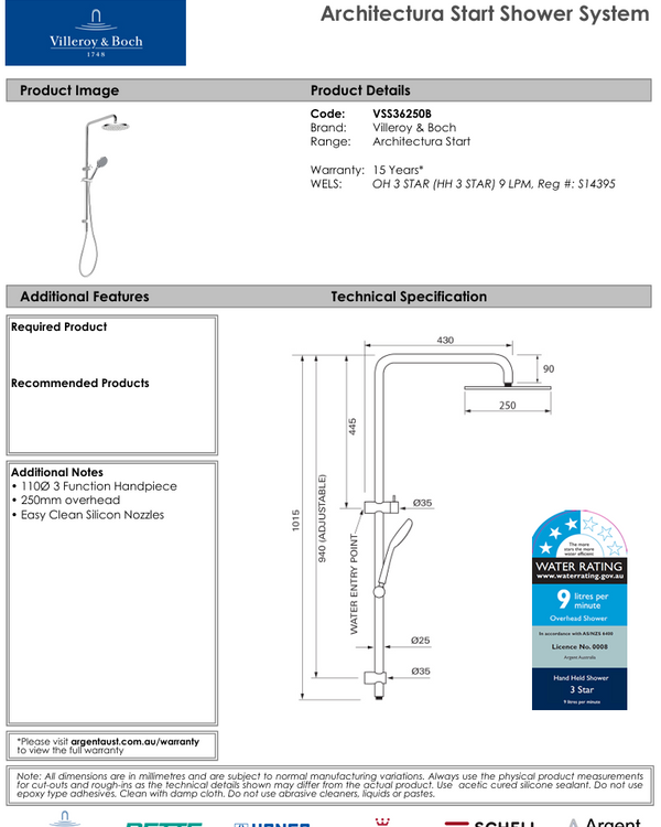 Architectura Start Shower System