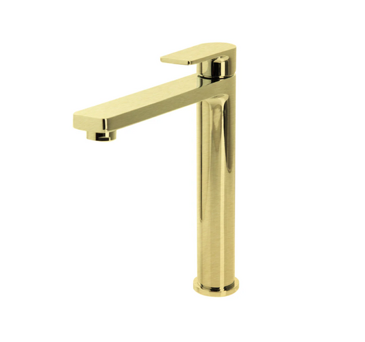 The GABE Leva High Rise Basin Mixer - Brushed Gold