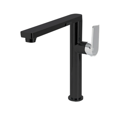 The GABE Leva Sink Mixer - Matte Black with Chrome handle