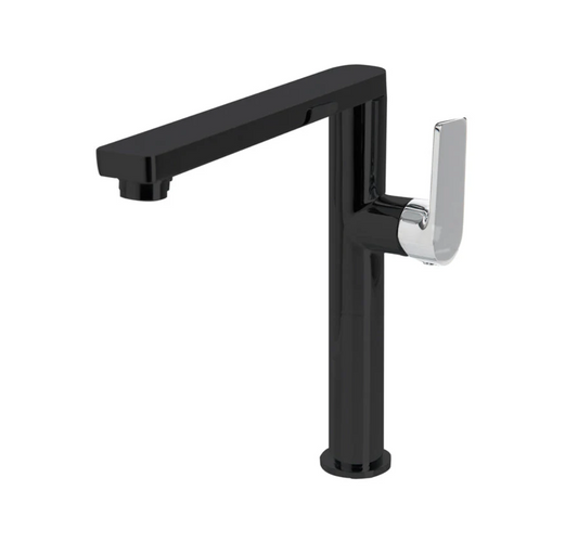 The GABE Leva Sink Mixer - Matte Black with Chrome handle