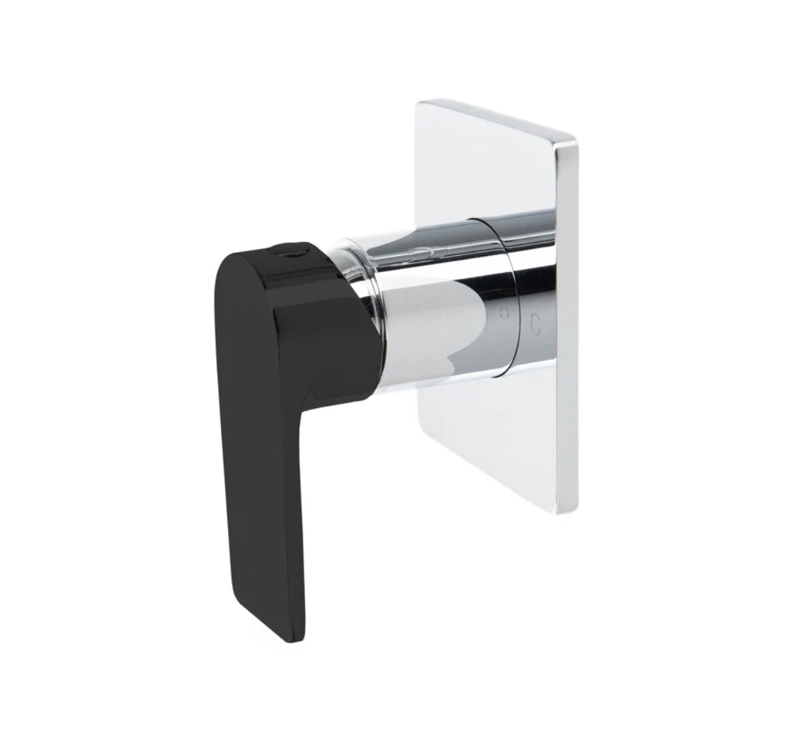 The GABE LEVA Wall Mixer - Chrome with Black handle