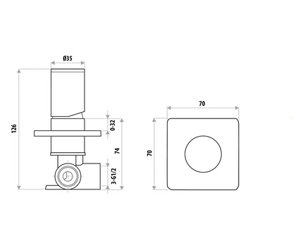 The GABE Wall Mixer - Gun Metal