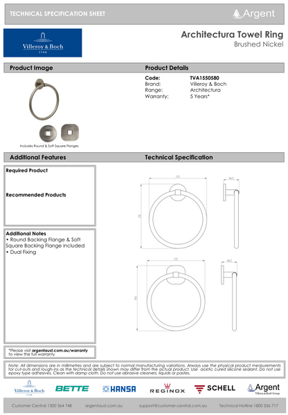 Architectura Towel Ring Brushed Nickel