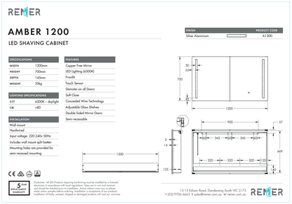 Amber - 1200 x 700 x 145