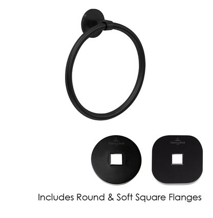 Architectura Towel Ring Matte Black