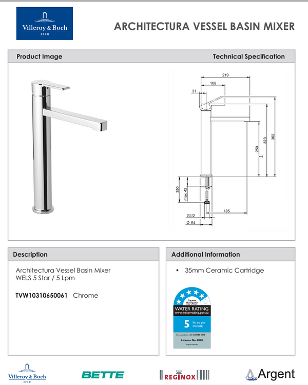 Architectura Vessel Basin Mixer