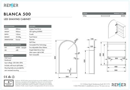 Blanca - 500 x 900 x 145