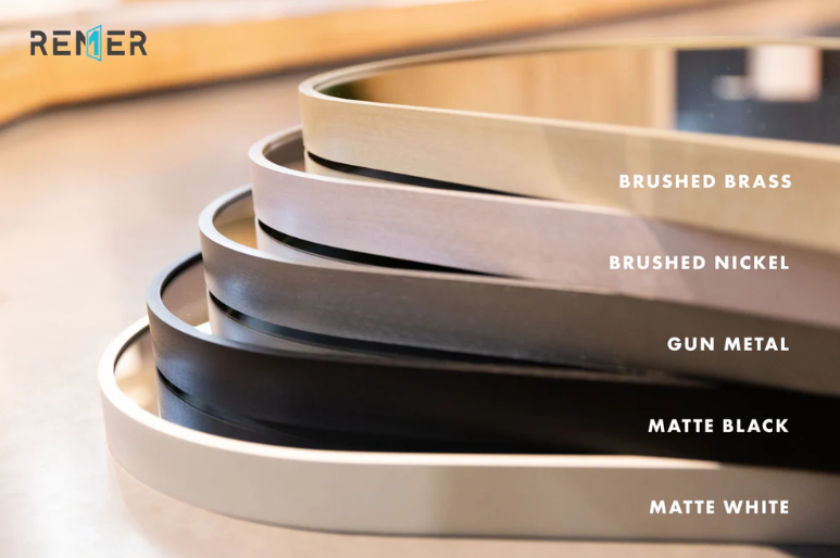 Gatsby 600D with Brushed Brass Aluminium Frame - W610 x H1010 x D40