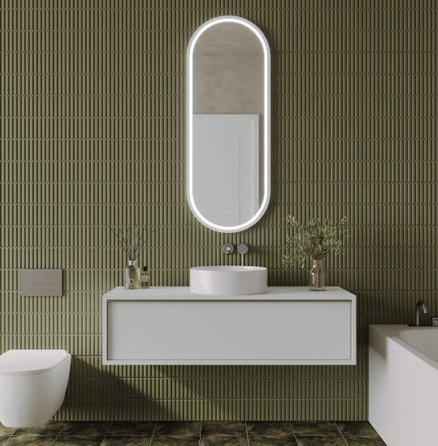 Gatsby 600D with Brusehd Nickel Aluminium Frame - W610 x H1010 x D40