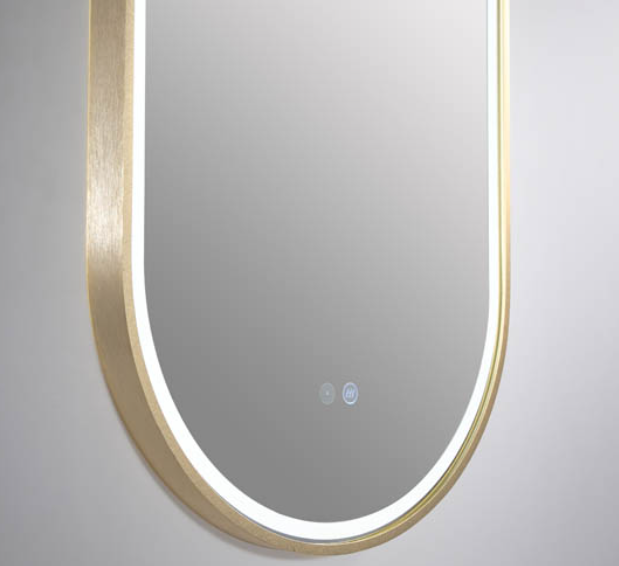 Gatsby 600D with Brushed Brass Aluminium Frame - W610 x H1010 x D40