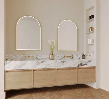 Great Arch 700D with Brushed Brass Aluminum Frame - W710 x H910 x D40