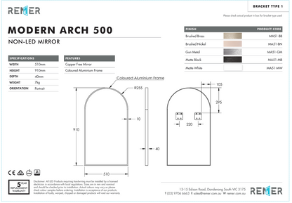 Modern Arch - 511 x 910 x 40