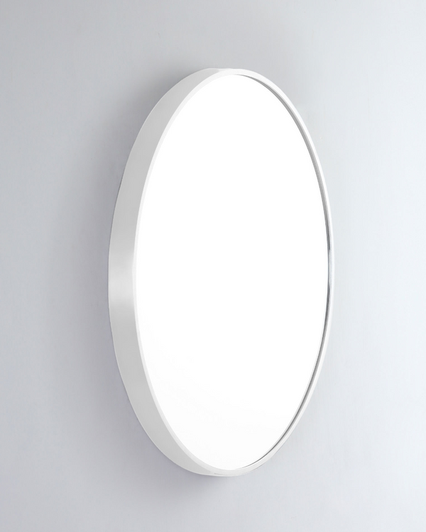 Modern Round 810 with Matt White Aluminium Frame - W810 x H810 x D40