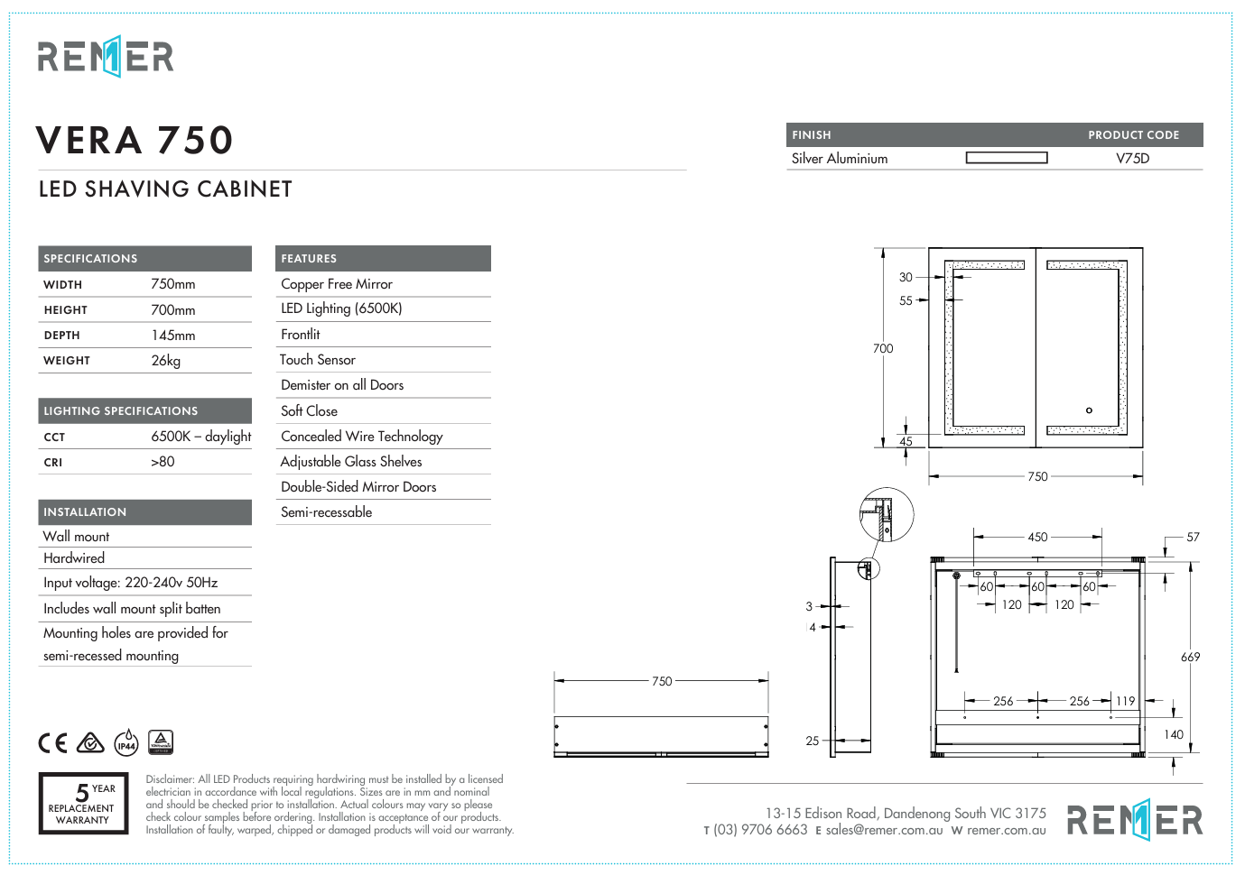 Vera - 750 x 700 x 145