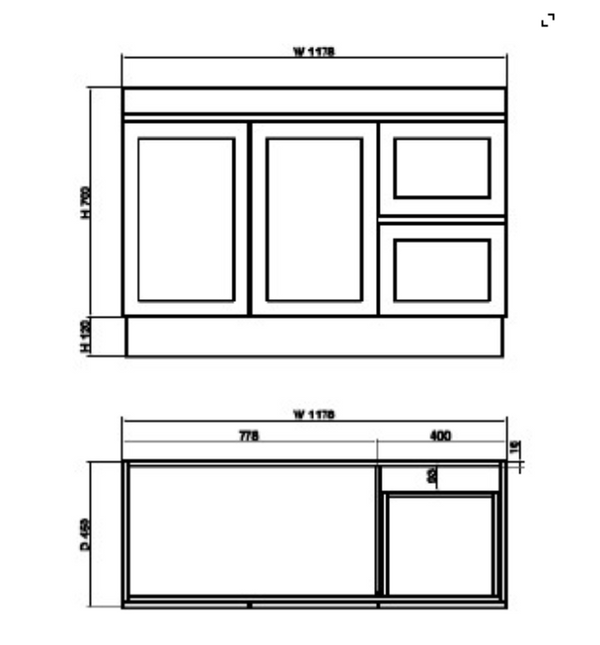 Miami 1200mm Freestanding Vanity with Ceramic Top