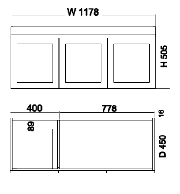 Miami 1200mm Wall Hung Vanity with Ceramic Top