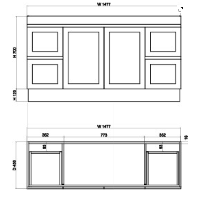 Miami 1500mm Freestanding Vanity with Ceramic Top