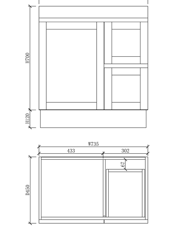 Miami 750mm Freestanding Vanity with Ceramic Top