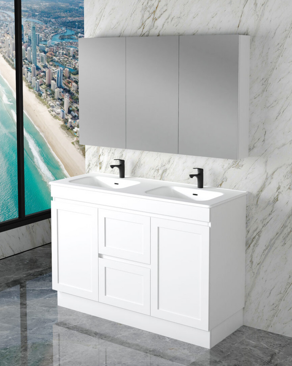 Miami Double Bowl 1200mm Freestanding Vanity with Ceramic Top