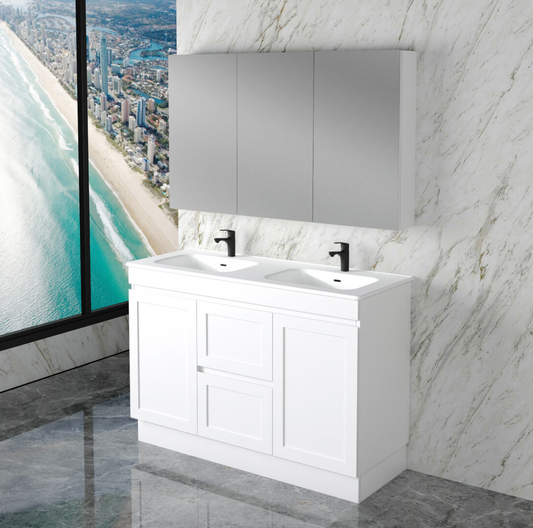 Miami Double Bowl 1200mm Freestanding Vanity with Ceramic Top