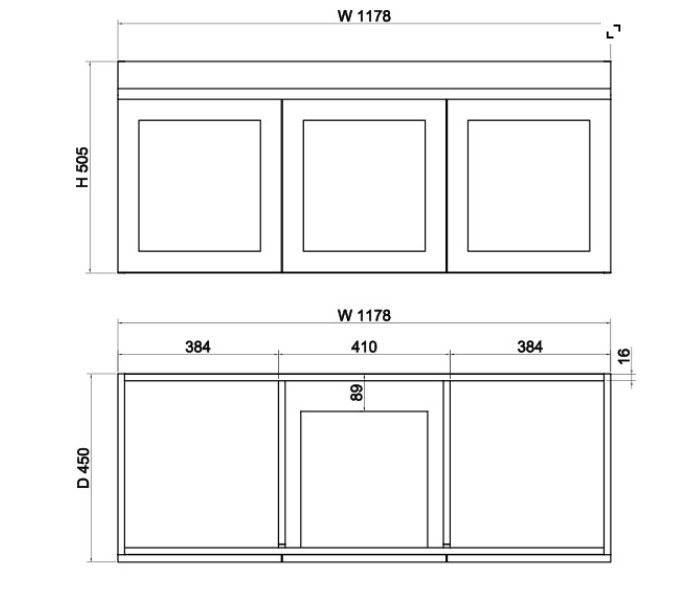 Miami Double Bowl 1200mm Wall Hung Vanity with Ceramic Top