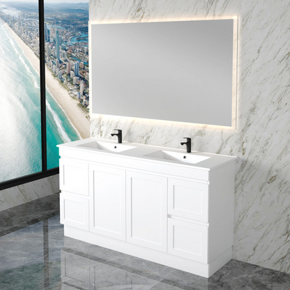 Miami Double Bowl 1500mm Freestanding Vanity with Ceramic Top