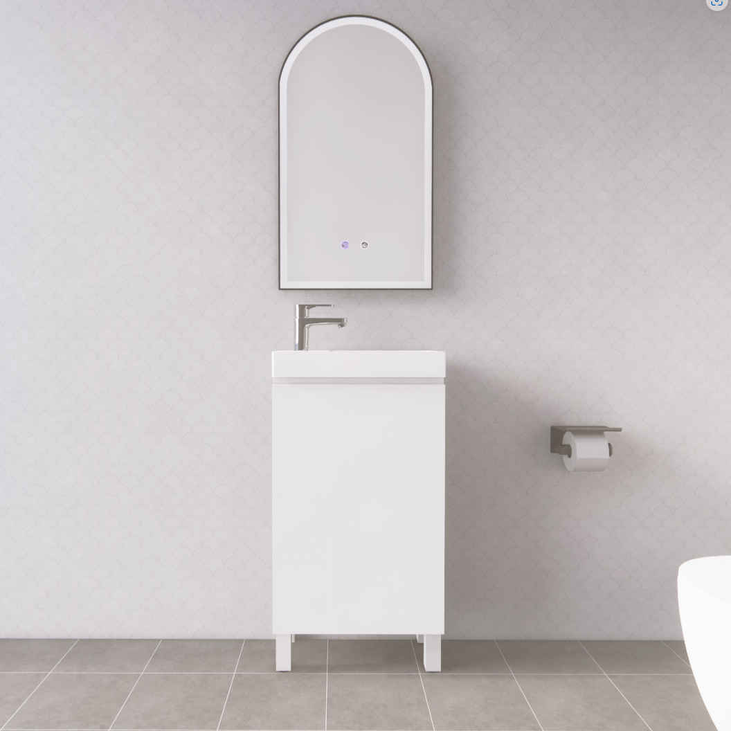 Mini Gloss White 450mm Freestanding Vanity with Ceramic Top