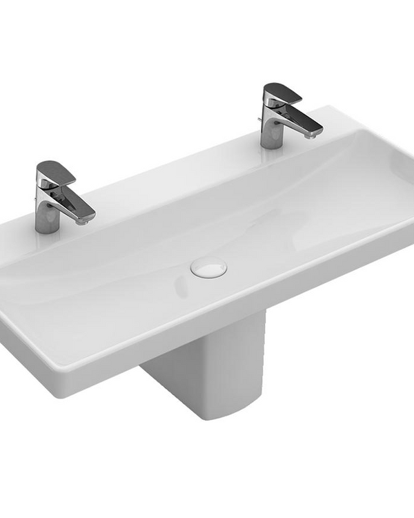 Avento 1000 Wall Basin 2 x 1 Tap Hole | No Overflow