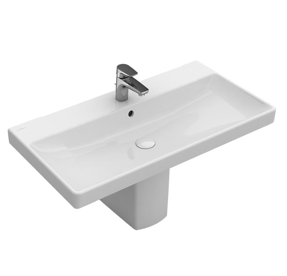 Avento 800 Wall Basin 1 Tap Hole | Pedestal