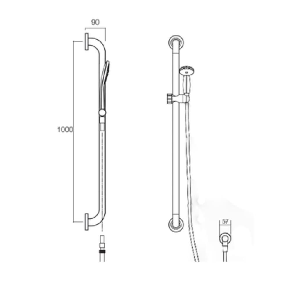 Embrace Classic 32 Shower Rail Set