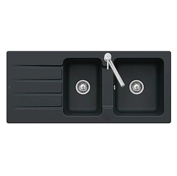 Architectura 80 1160 13/4 Left Hand 1Tap Hole Ebony CeramicPlus