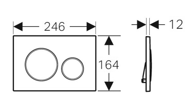 Geberit Push Plate Sigma20KH ABS chrome/matt/ chrome Round Push Button 115.882.KH.1